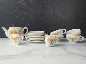 Children's Tea Set Floral Vintage READ Description